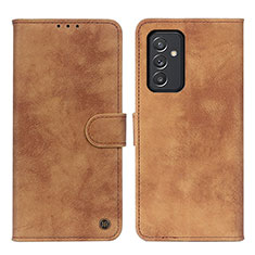 Funda de Cuero Cartera con Soporte Carcasa N03P para Samsung Galaxy Quantum2 5G Marron