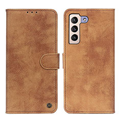 Funda de Cuero Cartera con Soporte Carcasa N03P para Samsung Galaxy S21 5G Marron