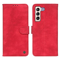 Funda de Cuero Cartera con Soporte Carcasa N03P para Samsung Galaxy S21 5G Rojo