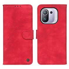 Funda de Cuero Cartera con Soporte Carcasa N03P para Xiaomi Mi 11 Pro 5G Rojo