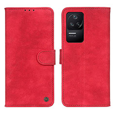 Funda de Cuero Cartera con Soporte Carcasa N03P para Xiaomi Poco F4 5G Rojo