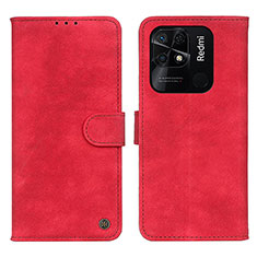 Funda de Cuero Cartera con Soporte Carcasa N03P para Xiaomi Redmi 10C 4G Rojo