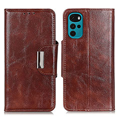 Funda de Cuero Cartera con Soporte Carcasa N04P para Motorola Moto G22 Marron