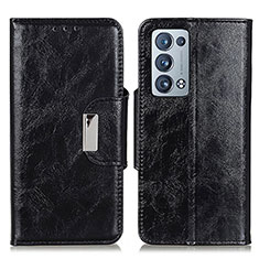 Funda de Cuero Cartera con Soporte Carcasa N04P para Oppo Reno6 Pro+ Plus 5G Negro