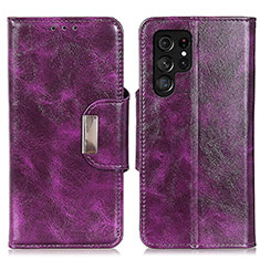 Funda de Cuero Cartera con Soporte Carcasa N04P para Samsung Galaxy S22 Ultra 5G Morado