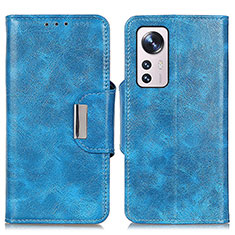 Funda de Cuero Cartera con Soporte Carcasa N04P para Xiaomi Mi 12 5G Azul Cielo