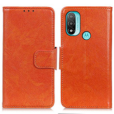 Funda de Cuero Cartera con Soporte Carcasa N05P para Motorola Moto E40 Naranja