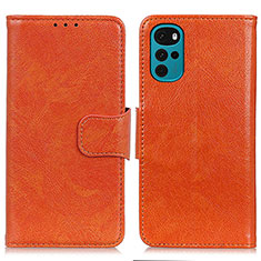 Funda de Cuero Cartera con Soporte Carcasa N05P para Motorola Moto G22 Naranja