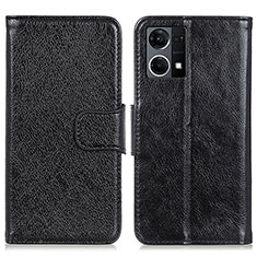 Funda de Cuero Cartera con Soporte Carcasa N05P para Oppo Reno8 4G Negro