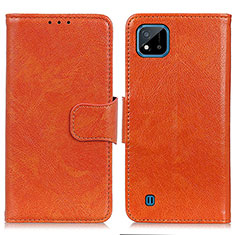 Funda de Cuero Cartera con Soporte Carcasa N05P para Realme Narzo 50i Naranja