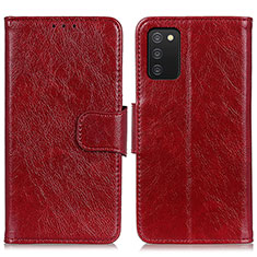 Funda de Cuero Cartera con Soporte Carcasa N05P para Samsung Galaxy M02s Rojo