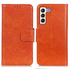 Funda de Cuero Cartera con Soporte Carcasa N05P para Samsung Galaxy S23 Plus 5G Naranja