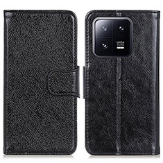 Funda de Cuero Cartera con Soporte Carcasa N05P para Xiaomi Mi 13 5G Negro