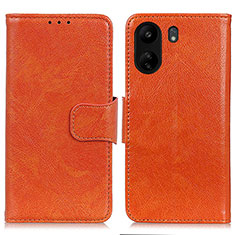 Funda de Cuero Cartera con Soporte Carcasa N05P para Xiaomi Redmi 13C Naranja