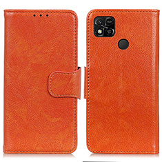 Funda de Cuero Cartera con Soporte Carcasa N05P para Xiaomi Redmi 9 India Naranja