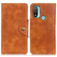 Funda de Cuero Cartera con Soporte Carcasa N06P para Motorola Moto E30 Marron