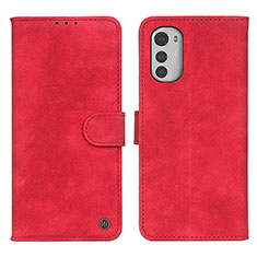 Funda de Cuero Cartera con Soporte Carcasa N06P para Motorola Moto E32s Rojo
