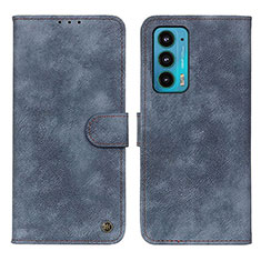 Funda de Cuero Cartera con Soporte Carcasa N06P para Motorola Moto Edge 20 5G Azul