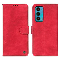 Funda de Cuero Cartera con Soporte Carcasa N06P para Motorola Moto Edge 20 5G Rojo