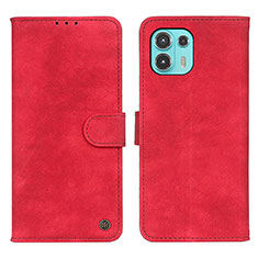 Funda de Cuero Cartera con Soporte Carcasa N06P para Motorola Moto Edge 20 Lite 5G Rojo