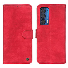 Funda de Cuero Cartera con Soporte Carcasa N06P para Motorola Moto Edge (2021) 5G Rojo
