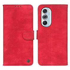 Funda de Cuero Cartera con Soporte Carcasa N06P para Motorola Moto Edge 30 Pro 5G Rojo