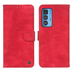 Funda de Cuero Cartera con Soporte Carcasa N06P para Motorola Moto Edge S Pro 5G Rojo