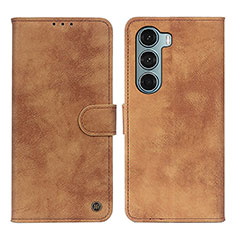 Funda de Cuero Cartera con Soporte Carcasa N06P para Motorola Moto Edge S30 5G Marron