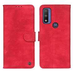 Funda de Cuero Cartera con Soporte Carcasa N06P para Motorola Moto G Pure Rojo