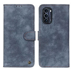 Funda de Cuero Cartera con Soporte Carcasa N06P para Motorola Moto G52j 5G Azul