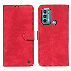 Funda de Cuero Cartera con Soporte Carcasa N06P para Motorola Moto G60 Rojo