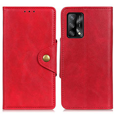 Funda de Cuero Cartera con Soporte Carcasa N06P para Oppo A95 4G Rojo