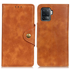 Funda de Cuero Cartera con Soporte Carcasa N06P para Oppo F19 Pro Marron