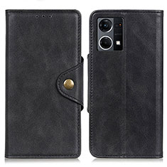 Funda de Cuero Cartera con Soporte Carcasa N06P para Oppo Reno7 4G Negro