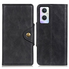 Funda de Cuero Cartera con Soporte Carcasa N06P para Oppo Reno8 Z 5G Negro