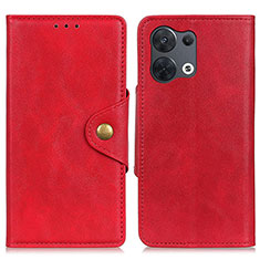 Funda de Cuero Cartera con Soporte Carcasa N06P para Oppo Reno9 Pro+ Plus 5G Rojo