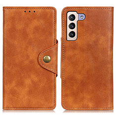 Funda de Cuero Cartera con Soporte Carcasa N06P para Samsung Galaxy S21 5G Marron