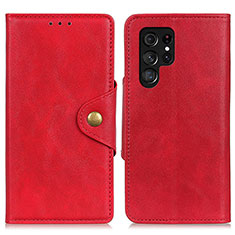 Funda de Cuero Cartera con Soporte Carcasa N06P para Samsung Galaxy S21 Ultra 5G Rojo