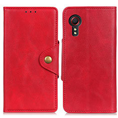 Funda de Cuero Cartera con Soporte Carcasa N06P para Samsung Galaxy XCover 5 SM-G525F Rojo