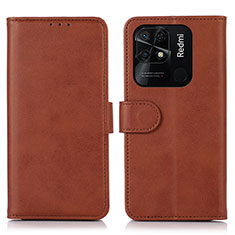 Funda de Cuero Cartera con Soporte Carcasa N06P para Xiaomi Redmi 10C 4G Marron