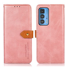 Funda de Cuero Cartera con Soporte Carcasa N07P para Motorola Moto Edge S Pro 5G Rosa