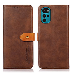 Funda de Cuero Cartera con Soporte Carcasa N07P para Motorola Moto G22 Marron