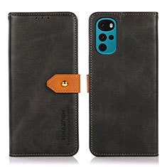 Funda de Cuero Cartera con Soporte Carcasa N07P para Motorola Moto G22 Negro