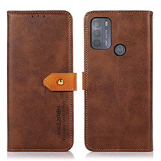 Funda de Cuero Cartera con Soporte Carcasa N07P para Motorola Moto G50 Marron