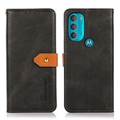 Funda de Cuero Cartera con Soporte Carcasa N07P para Motorola Moto G71 5G Negro