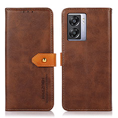 Funda de Cuero Cartera con Soporte Carcasa N07P para Realme Q5i 5G Marron