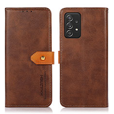 Funda de Cuero Cartera con Soporte Carcasa N07P para Samsung Galaxy A52s 5G Marron