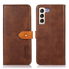 Funda de Cuero Cartera con Soporte Carcasa N07P para Samsung Galaxy S21 Plus 5G Marron