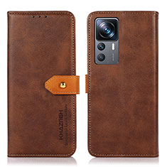 Funda de Cuero Cartera con Soporte Carcasa N07P para Xiaomi Mi 12T 5G Marron