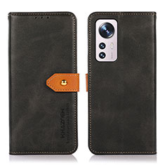 Funda de Cuero Cartera con Soporte Carcasa N07P para Xiaomi Mi 12X 5G Negro